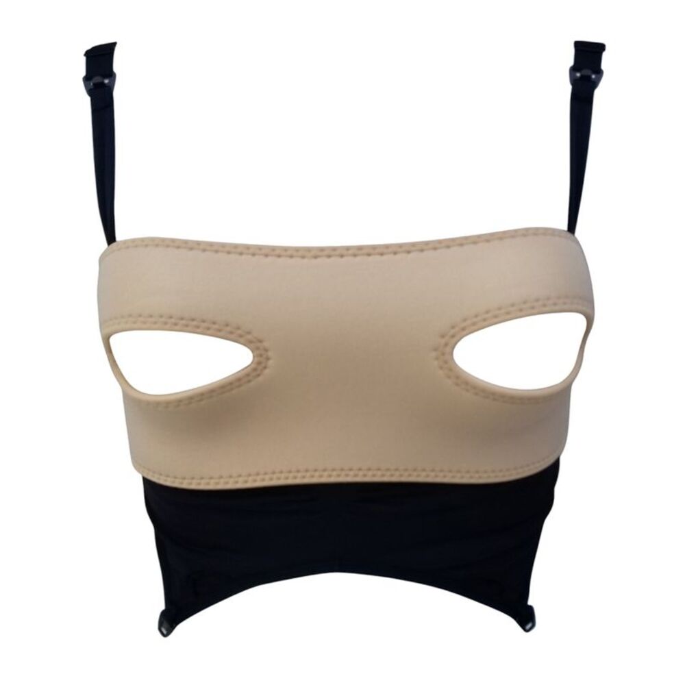 LaVie Pump Strap Hands-Free Pumping & Nursing Bra in Beige, Fits Cups A-DD